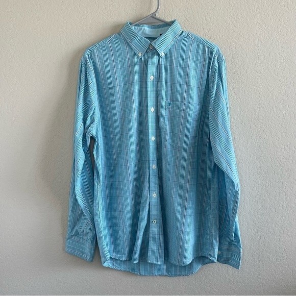 Izod Other - IZOD Long Sleeve Button Down Plaid Premium Essentials Mens Shirt Medium